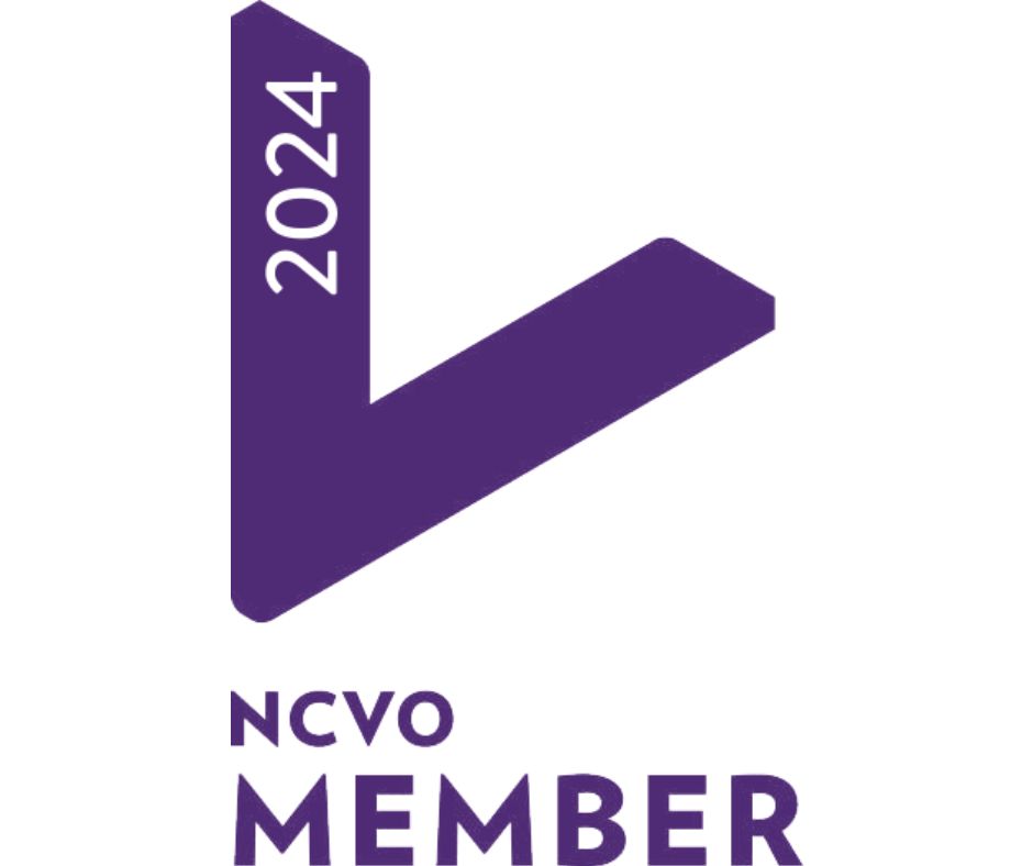 A logo for NCVO, marking Behind Closed Doors as a 2024 NCVO Member.